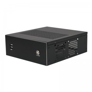 ITX mini PC case supports external power supply and features a high-gloss silver-edged aluminum panel.