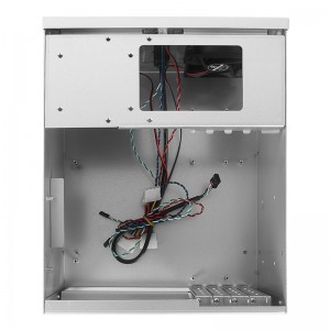 computer wall mount case all silver MATX suitable for small 1U power supply