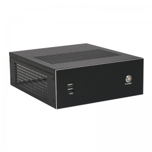 ITX mini PC case supports external power supply and features a high-gloss silver-edged aluminum panel.