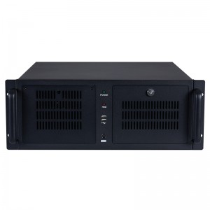 4U rack case, black, double-door design, 1.2mm thick.