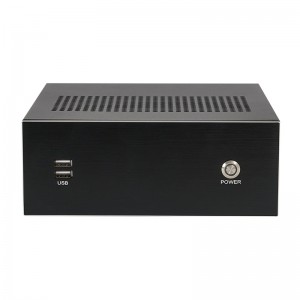 ITX mini PC case supports external power supply and features a high-gloss silver-edged aluminum panel.