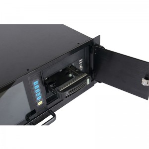 server chassis with keyboard, display and hot-swappable hard disk position