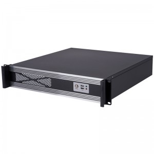 Industrial control chassis 2U450 rack-mounted atx network security computer high-gloss aluminum brushed panel