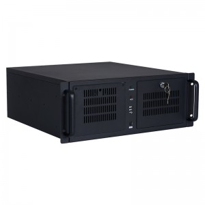 4U rack case, black, double-door design, 1.2mm thick.