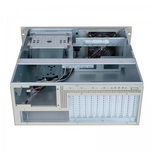 The 4U chassis supports 11 full-height graphics card slots and ATX power supply bay.
