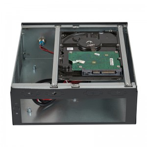 ITX mini PC case supports external power supply and features a high-gloss silver-edged aluminum panel.