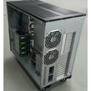 NAS tower server chassis with hot-swappable storage and all-flash backplane