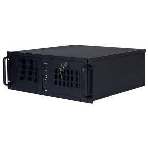 4U rack case, black, double-door design, 1.2mm thick.