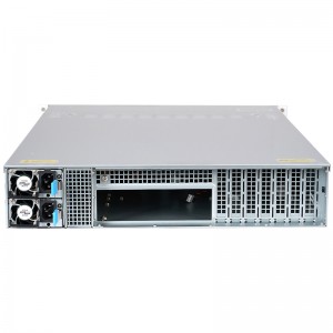 2U server chassis comes standard with 4 8038 hot-swappable fan backplanes supporting SATA/SAS/NVME
