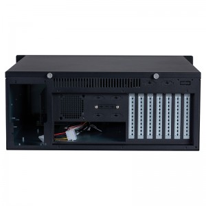 4U rack case, black, double-door design, 1.2mm thick.
