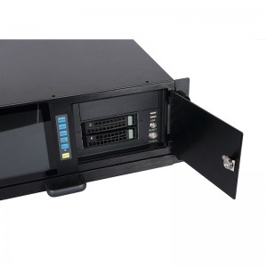 server chassis with keyboard, display and hot-swappable hard disk position