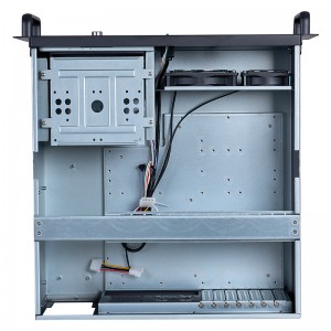 4U rack case, black, double-door design, 1.2mm thick.