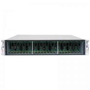 2U server chassis comes standard with 4 8038 hot-swappable fan backplanes supporting SATA/SAS/NVME
