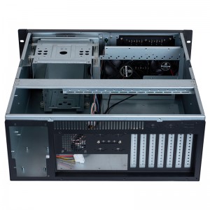 4U rack case, black, double-door design, 1.2mm thick.