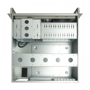 rack mount 4u case with keyboard lock switch, 9 3.5” hard drive bays and dual optical drive bays