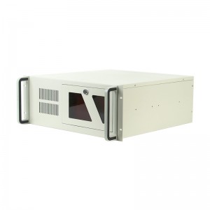 rack mount 4u case with keyboard lock switch, 9 3.5” hard drive bays and dual optical drive bays