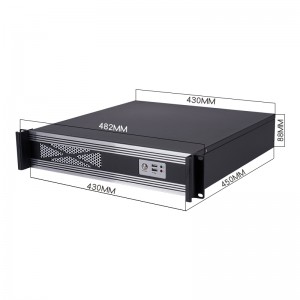 Industrial control chassis 2U450 rack-mounted atx network security computer high-gloss aluminum brushed panel
