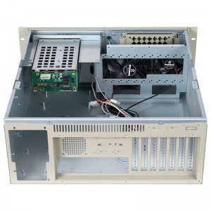 The 4U rackmount server chassis supports dual 3.5-inch hot-swappable hard drive bays.