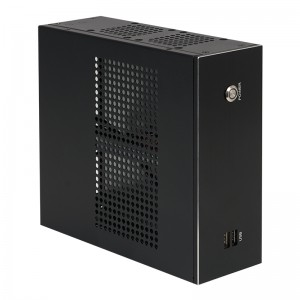 ITX mini PC case supports external power supply and features a high-gloss silver-edged aluminum panel.