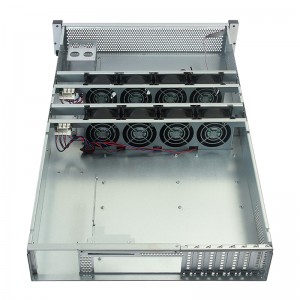 Two rows of 8 fans convenient press-type top cover 2U chassis in server