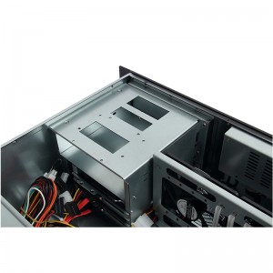 server chassis with keyboard, display and hot-swappable hard disk position