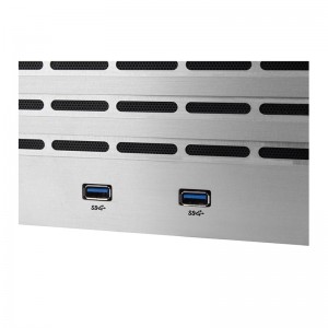 Aluminum panel industrial computer case with green light bar