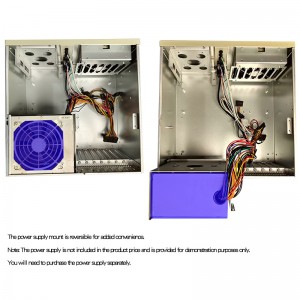 Industrial computer chassis wall-mounted power supply position reversible design suitable for visual inspection machines